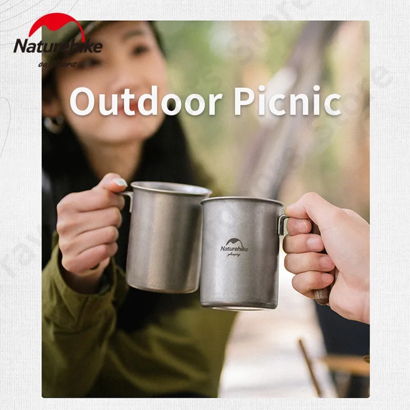 Naturheiek 304 Stainless Steel Outdoor Portable Tableware Camping Picnic Bbq Cup Plate Dish Picnic Equipment Food Container