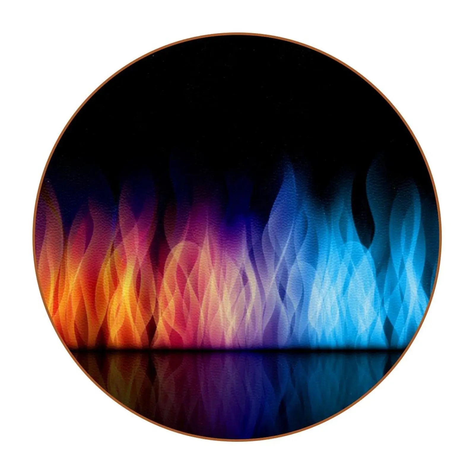 Burned Fire Flame Coasters for Drinks Ceramic Stone Hell Flame for Tabletop Protection Coffee Table Living Room Kitchen Office