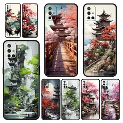 Phone Case For OnePlus 12 11 10 9 Pro 12R 10R 9R 9RT 10T 8T 8 7 6T 7T Nord 2T CE 2 5G N10 Cover Ink and wash landscape painting