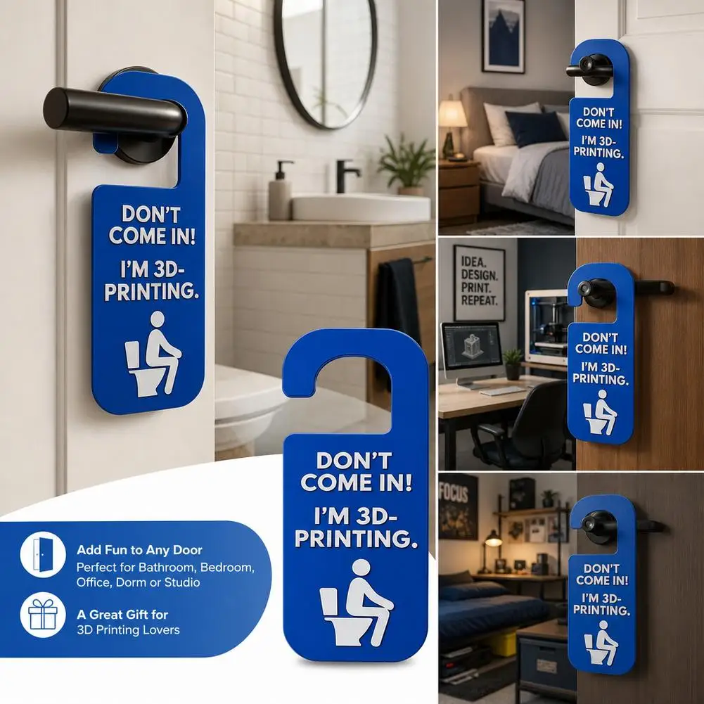 Funny Door Sign Do Not Disturb Door Hanger Creative Bathroom Door Knob Hanger Plate Novelty Gag Gift Dorm Studio Decoration