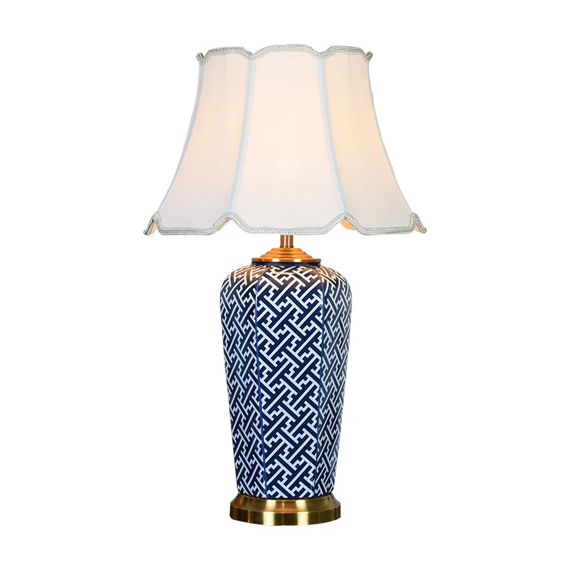 

Ceramic desk lamp, simple atmosphere, living room bedroom study night lamp, decorative desk lamp