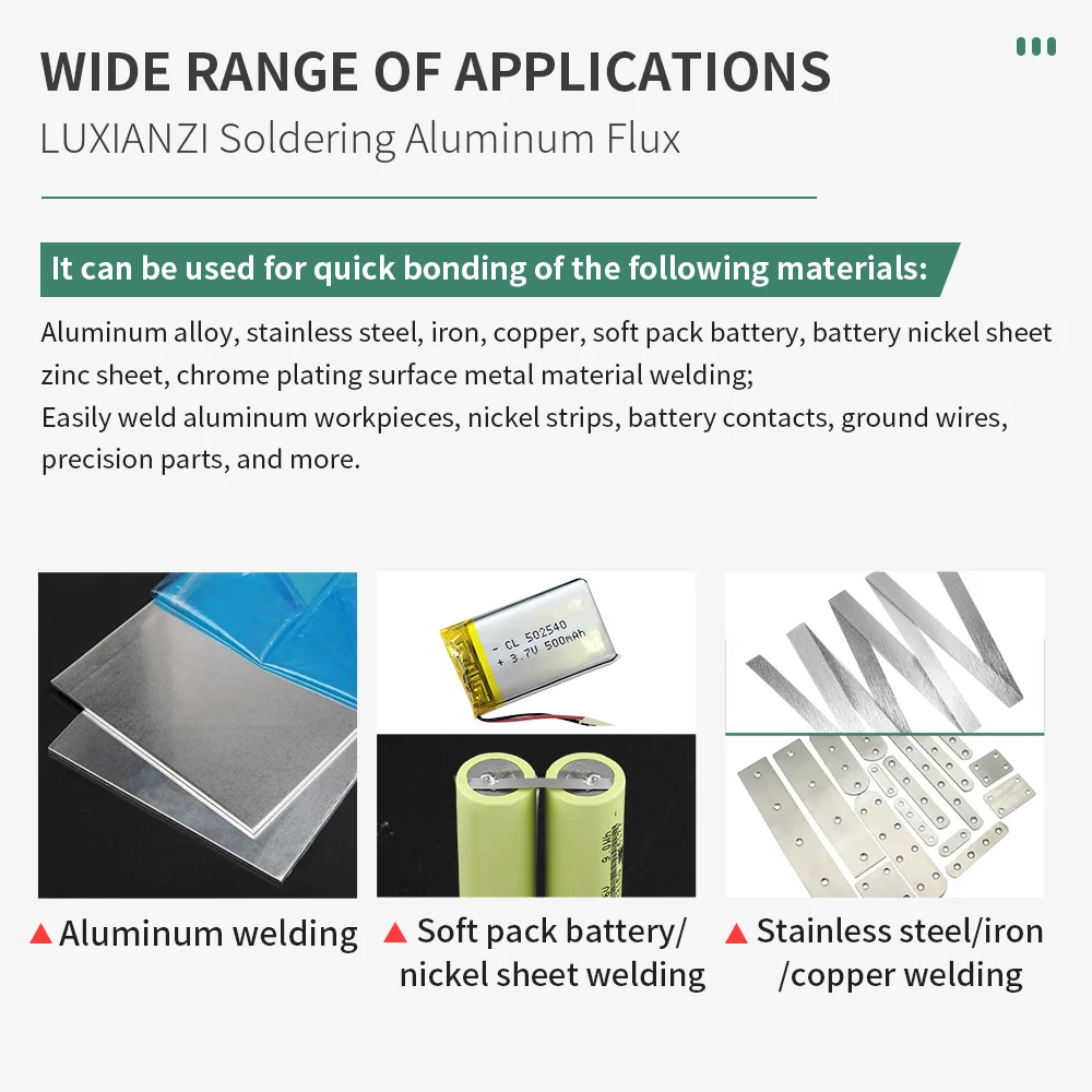 Imagem -05 - Luxianzi 10ml 50ml Fluxo Líquido Solda Kit para Cobre Aço Inoxidável Ferro Soldadores Líquidos Duráveis Água