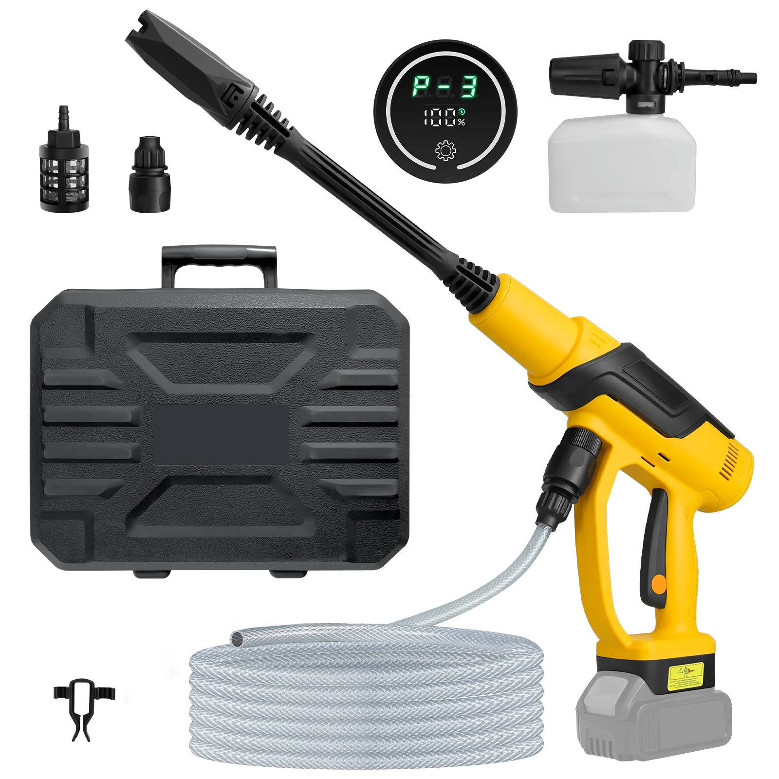 

Бесщеточная аккумуляторная мойка высокого давления для Dewalt, аккумулятор 20 В, 380 Вт, 653PSI, 3-скоростная портативная ручная мойка высокого давления (без аккумулятора)