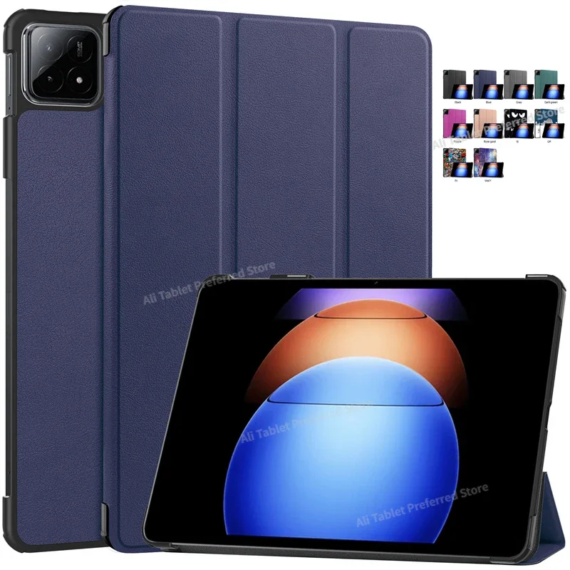 

For Xiaomi Pad 6S Pro Case 12.4" Magnetic Fold Leather Stand Hard Tablet Funda For Xiaomi Mi Pad 6s Pro 12.4 2024 Smart Cover