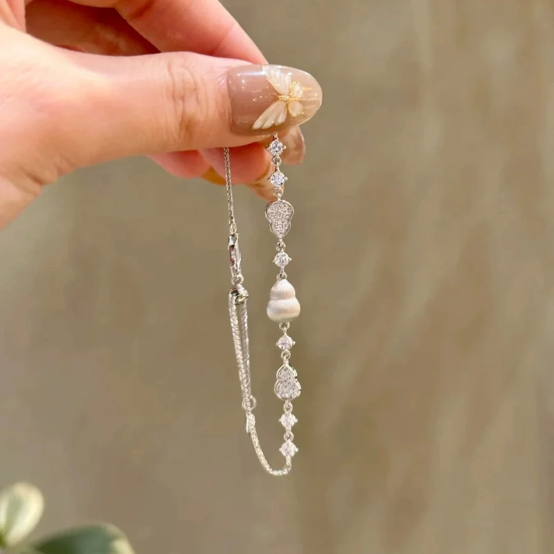 New Chinese style Little Fulu Brushed Gourd Bracelet Fashionable Light Luxury Women's Exquisite High-end Zircon Inlaid Bracelets