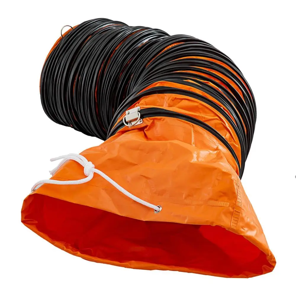 Tuyau flexible en PVC de 7,6 m, tuyau flexible en PVC, tuyau d'évacuation pour ventilateur industriel portable, tuyau robuste pour ventilateur d'évacuation de 250 mm
