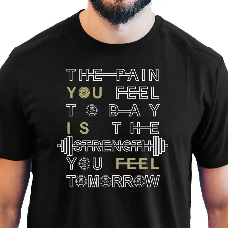 The Pain Is Strength Men's T Shirt Gym Top Active Wear Training Bodybuilding 17