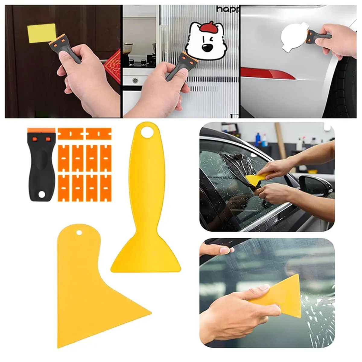 ABCD Vinyl Wrap Tool Kit for Car Window Tint Installation Micro Squeegee Corner Scraper Vinyl Cutter Profession Car Wrap Kit