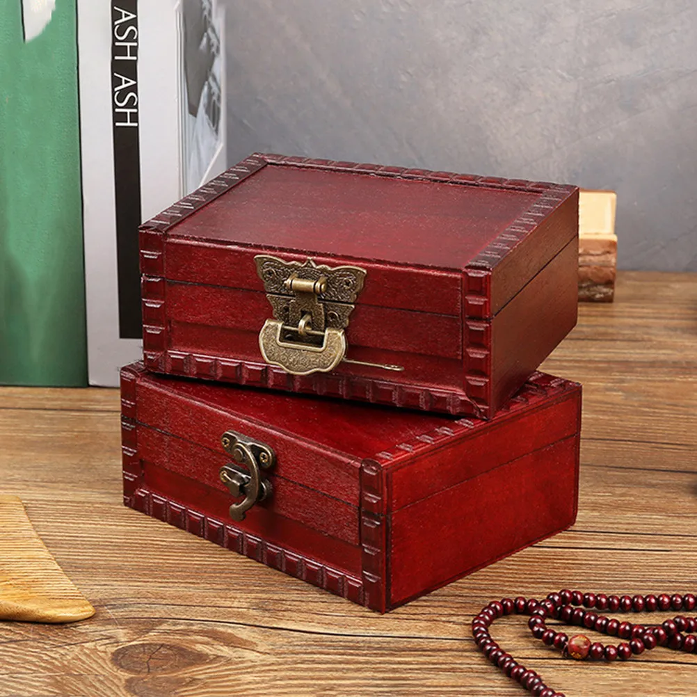 

Деревянная шкатулка для украшений с замком из высококачественного сплава, декоративный органайзер для колец, ожерелий, браслетов, дорожный футляр для хранения