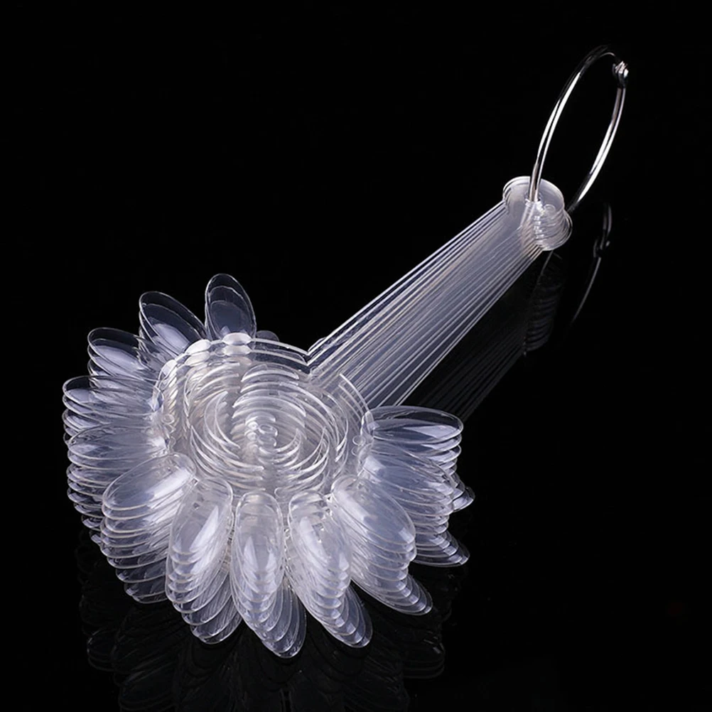 

2pcs 120 Tips Nail Art Design Sunflower Shaped Board Display Practice Sticks Wheel with Split Ring Holder (Natural and Transpare