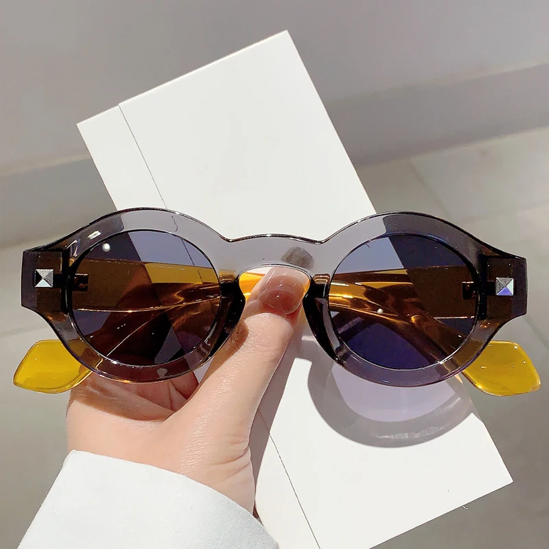KAMMPT Vintage okrągłe męskie okulary przeciwsłoneczne 2024 modne nowe Retro marka projektant kobiety odcienie moda oryginalne okulary ochronne UV400