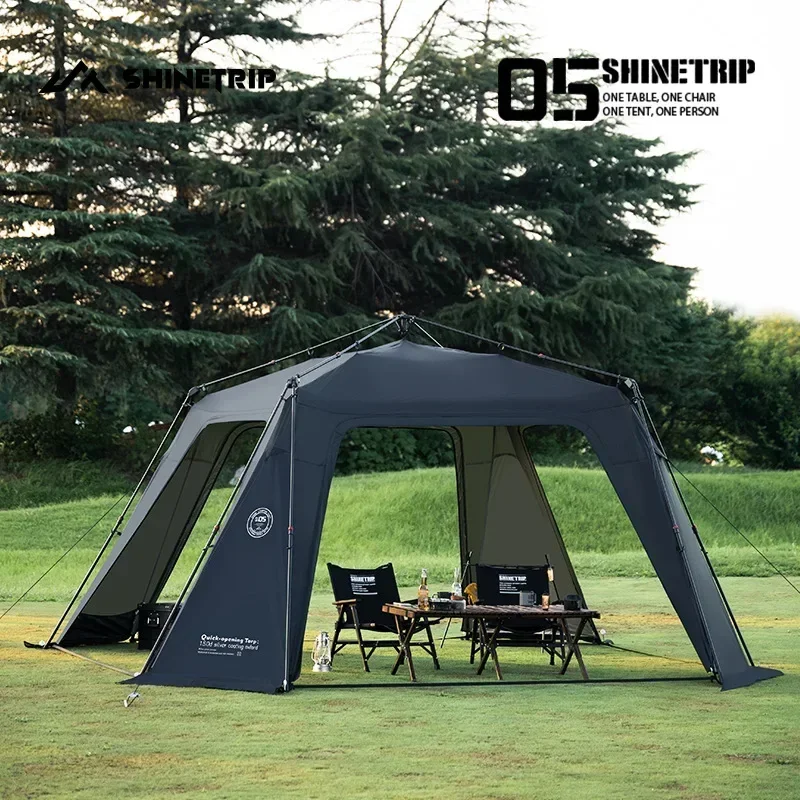 

Shinetrip Sunshade Tent One-touch 8-10 Persons Beach Family Camping Party Sunburn Protection UPF50+ Waterproof Tent Black/Green