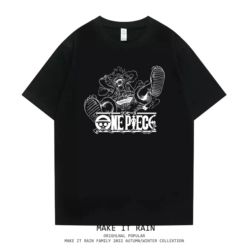 Camiseta de manga corta de algodón Retro americano, ropa de calle holgada con estampado de una pieza para hombre y mujer, novedad de verano