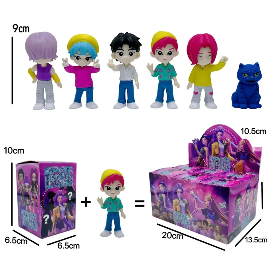 Q version nouveau 1-6 pièces KPop chasseurs de démons Superstar Saja garçons Cha EunWoo PVC Figurine jouet Anime Figurine poupée pour les Fans cadeau