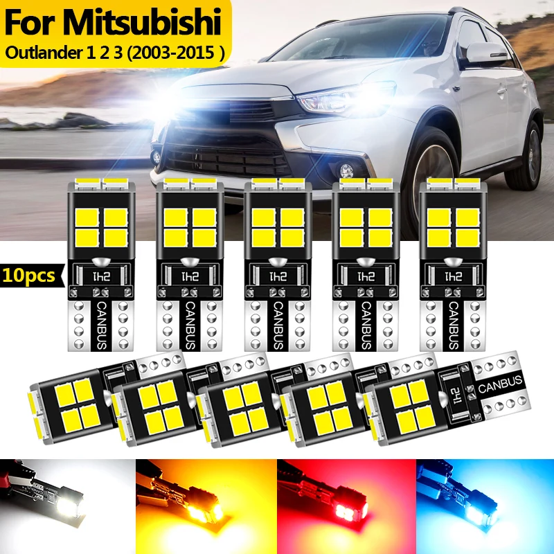2PCS W5W T10 194 LED Clearance Light Bulbs Canbus For Mitsubishi Outlander 1 2 3 2003 2004-2015 Parking Lamps Car Accessories