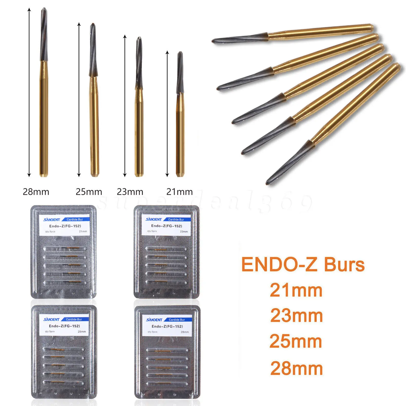 

5PCS/1Pack Dental ENDO-Z Burs Carbide Tungsten surgical cutter Drill FG burr High Speed Handpiece