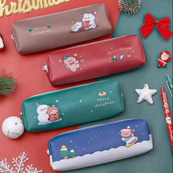 Étuis à crayons de dessin animé pour la rentrée scolaire, cadeau de Noël, poudres à crayons mignonnes, sacs à stylos Kawaii, fournitures pour étudiants, sac pour enseignant