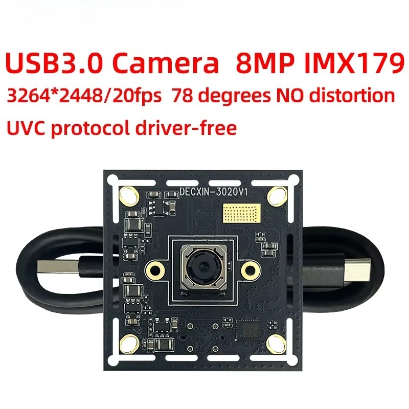 USB 3.0 Industrial Camera 8MP 4K HD IMX179 Module  AF Focus, Face Recognition, and UVC Protocol