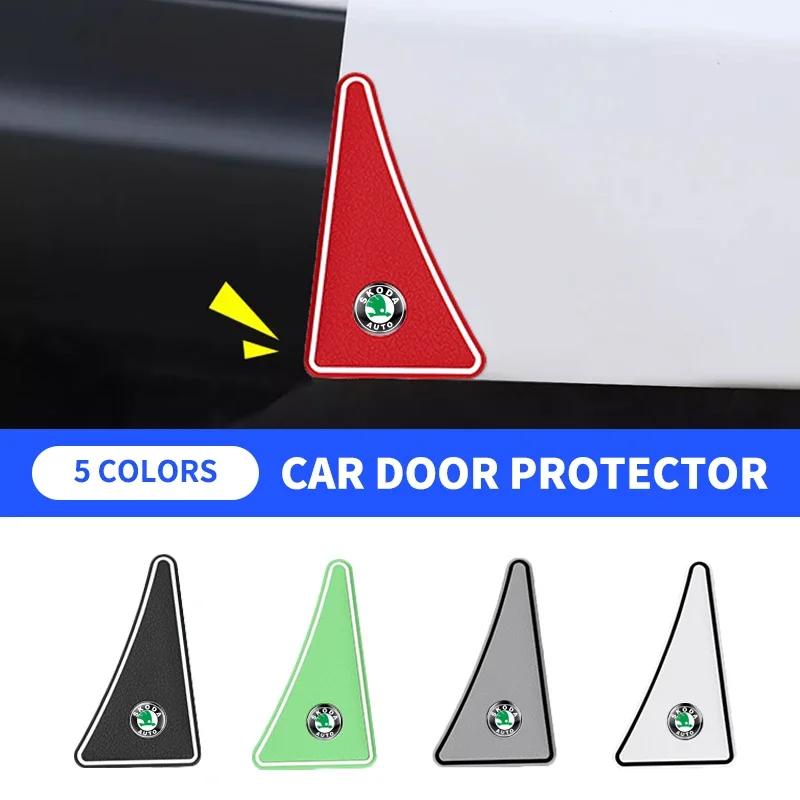 Угловая крышка двери автомобиля, защитная наклейка от столкновений для Skoda Fabia Superb Yeti Octavia Rapid Kodiaq A4 A6 A7 2 3 A5 Kamiq