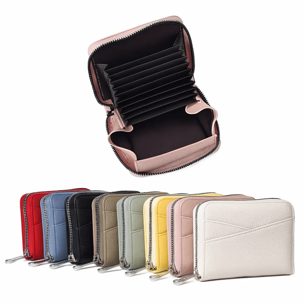 Simple Short PU Leather Wallet Multiple Card Slots Japanese Coin Pouch Large Capacity Solid Color Organ Card Holder Outdoor
