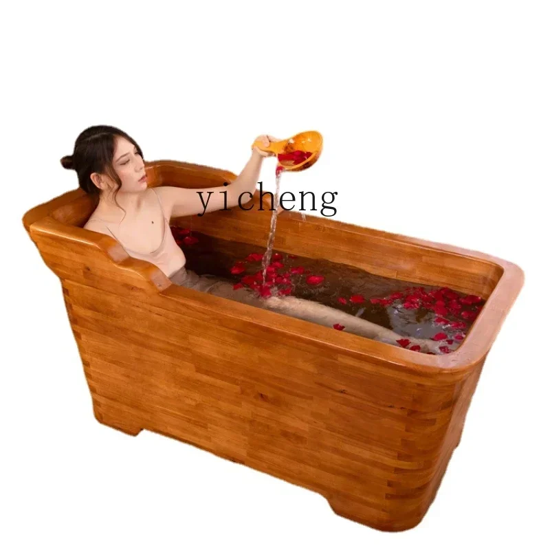 Bath Wooden Bucket without Hoop Bath Barrel Beauty Salon Thickened Wooden Bath Bucket Adult Bathtub