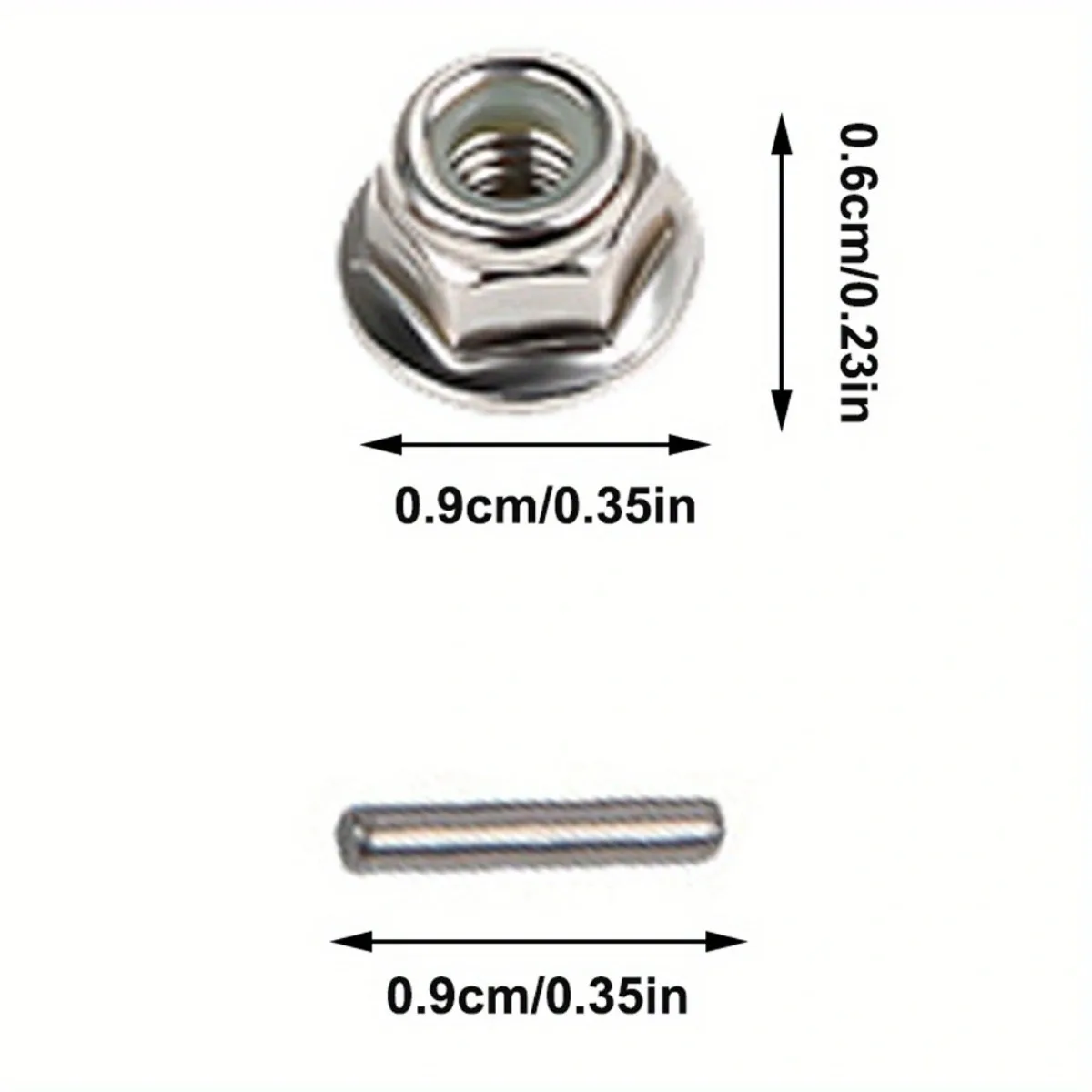 10PCS M4 Flange Nylon Insert Lock Nuts with Metal Dowel Pins for 1/10 RC Crawler Axial SCX10 II TRX4 Defender Upgrade Hardware