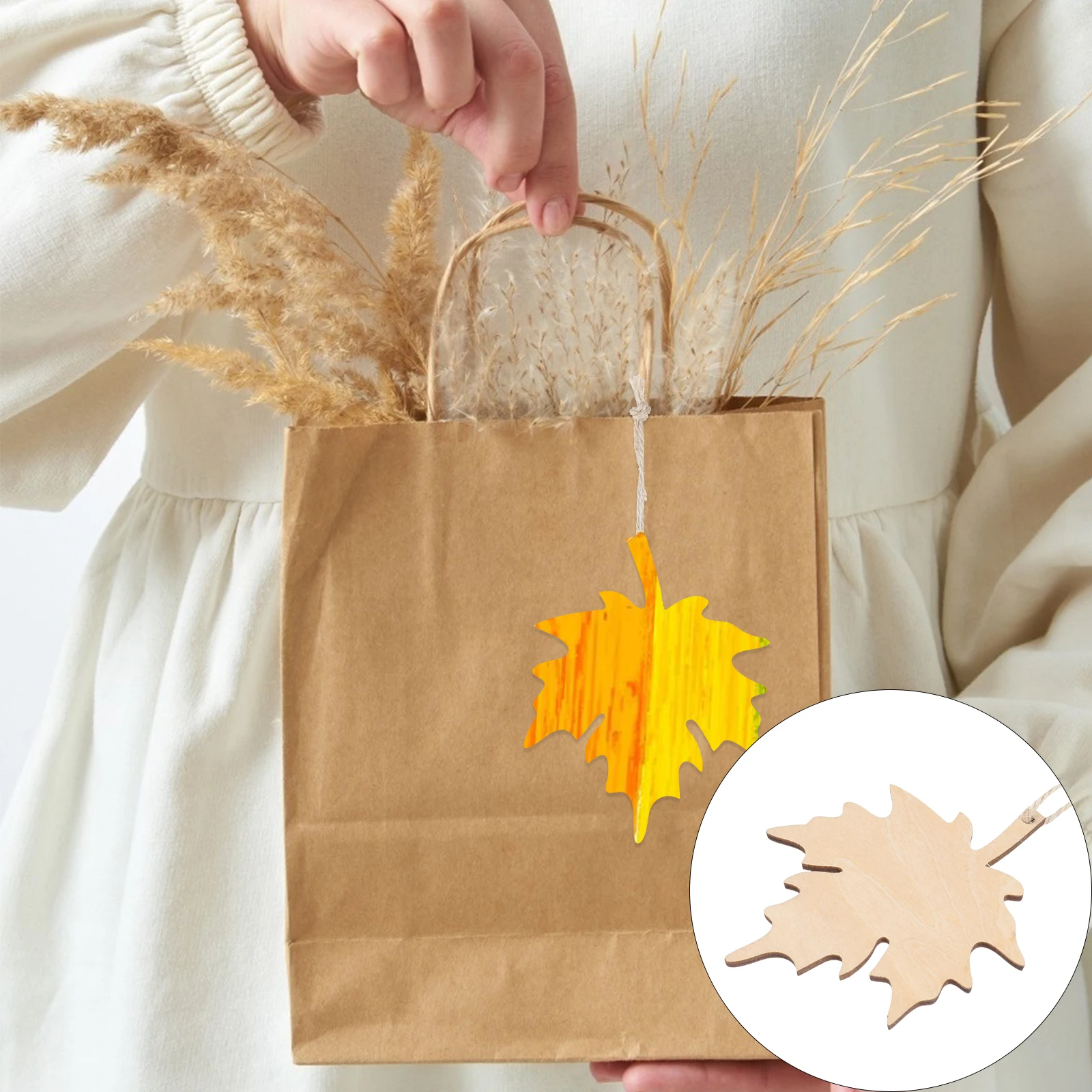 

21pcs Wooden Leaves Craft Kit Unfinished Wood Leaf Cutouts For Fall Diy Ornament Hanging Decor Maple Leaf Wood Pieces Crafts