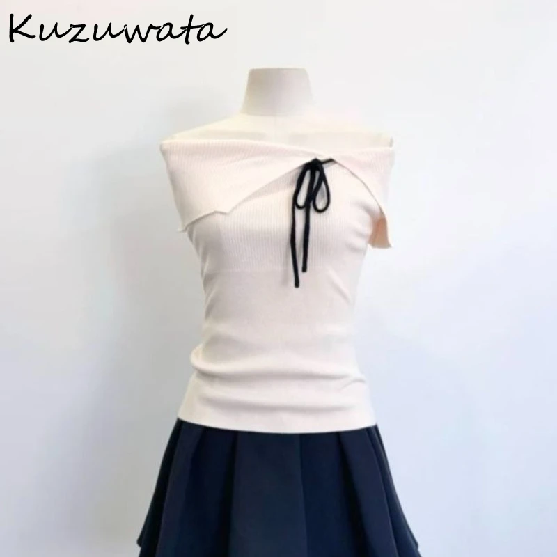 

Kuzuwata Новый вязаный джемпер с перекрестным вырезом Pure Desire Spice Girls Короткие пуловеры на шнуровке Япония Тонкие нежные повседневные новые свитера