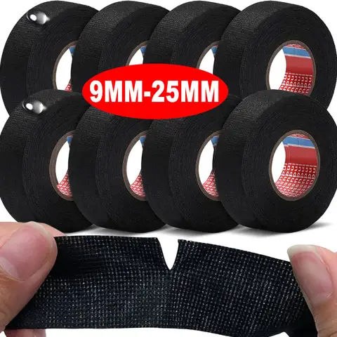 15 미터 내열성 난연성 테이프 자동차 케이블 하네스 배선 룸 보호 폭 9/19/25MM 용 접착 천 테이프