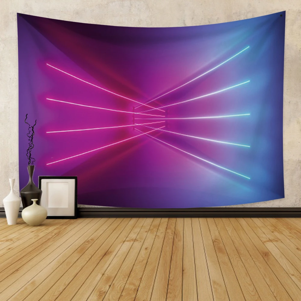 Laser Light Line Tapestry Background Wall Hanging Stage Party Dancing Bar Tapestry Art for Bedroom Living Room Dorm Home Decor