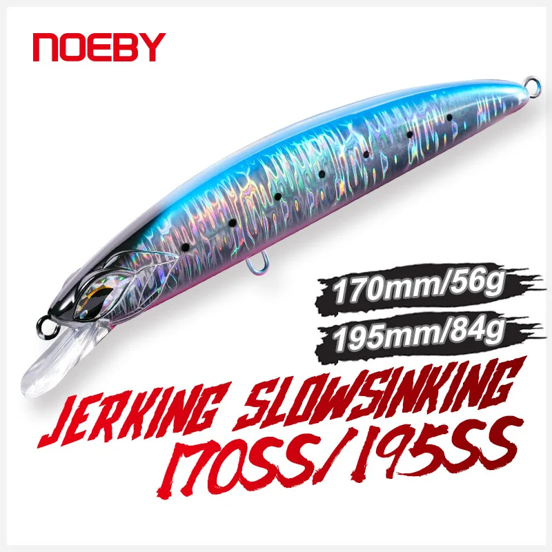 NOEBY Minnow Fishing Lure 170mm 56g 195mm 84g Sinking Wobblers Jerkbait Big Game Artificial Hard Bait for Sea Tuna Fishing Lures