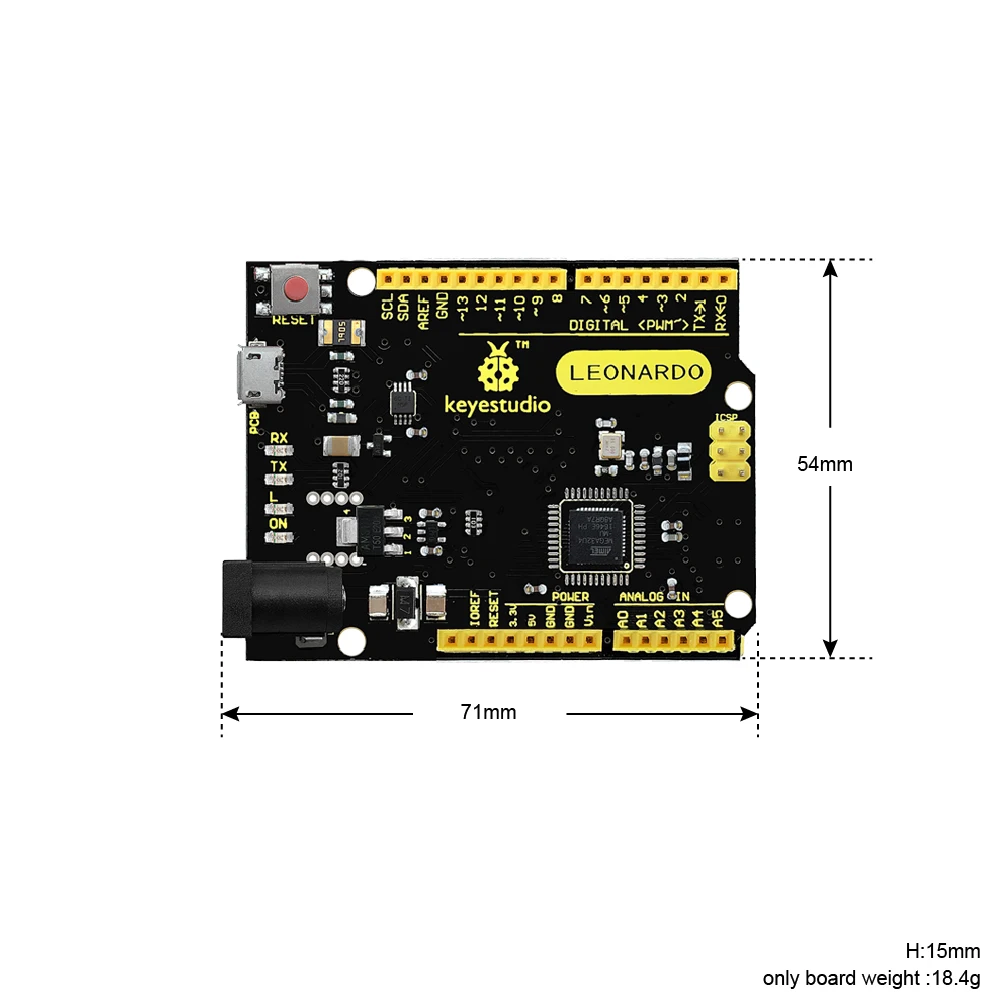 Keyestudio Leonardo R3 Microcontroller Original Atmega32u4 Development Board With  Micro USB Cable For Arduino DIY Starter Kit