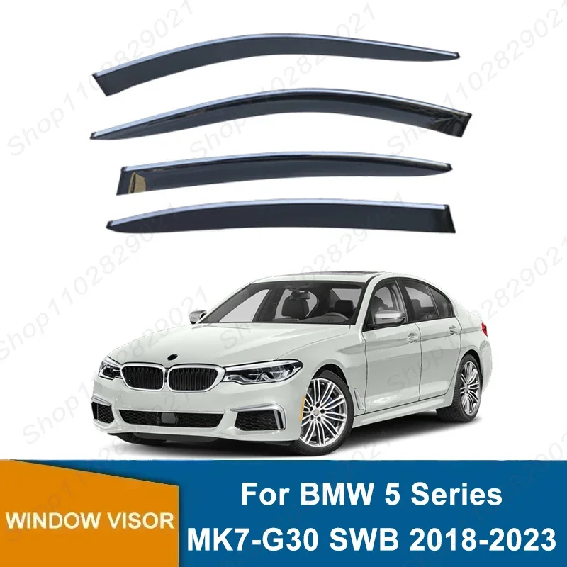 Window Visor For BMW 5 Series MK7-G30 SWB 2018-2023 Short Wheelbase Weathershield Sun Rain Deflector Guard Car Window Deflector