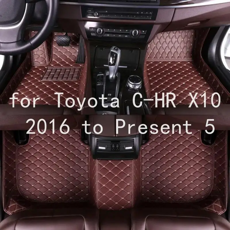 Tapis de sol de voiture personnalisés, écologiques et inodores, pour Toyota C-HR X10 2016 à aujourd'hui, 5 places, surface en PU, couverture complète, imperméables, antidérapants, accessoires de voiture 9d131
