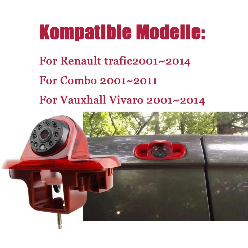 High Position Brake Lights For Renault Traffic For Opel Vivaro Reverse Camera Waterproof Shockproof AHD 720P 1080P Air Interface