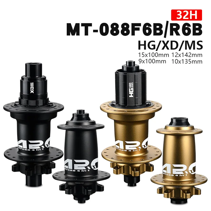 

ARC MT088 MTB Hub 6 Pawls 180 Clicks Sealed Bearing Front 9x100 15x100 Rear 10x135 12x142 Bicycle Cube 8 9 10 11 12 Speed