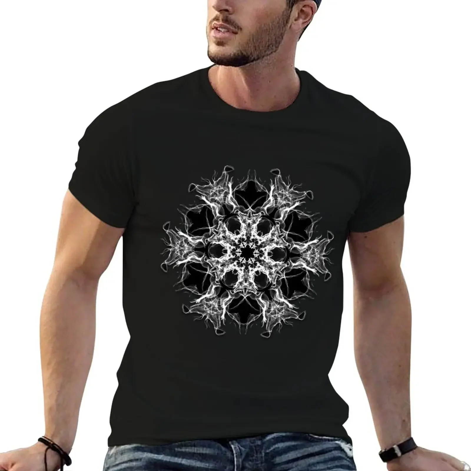 psy geometric mandala black & white T-Shirt vintage vintage clothes rapper graphic tees sublime mens champion t shirts