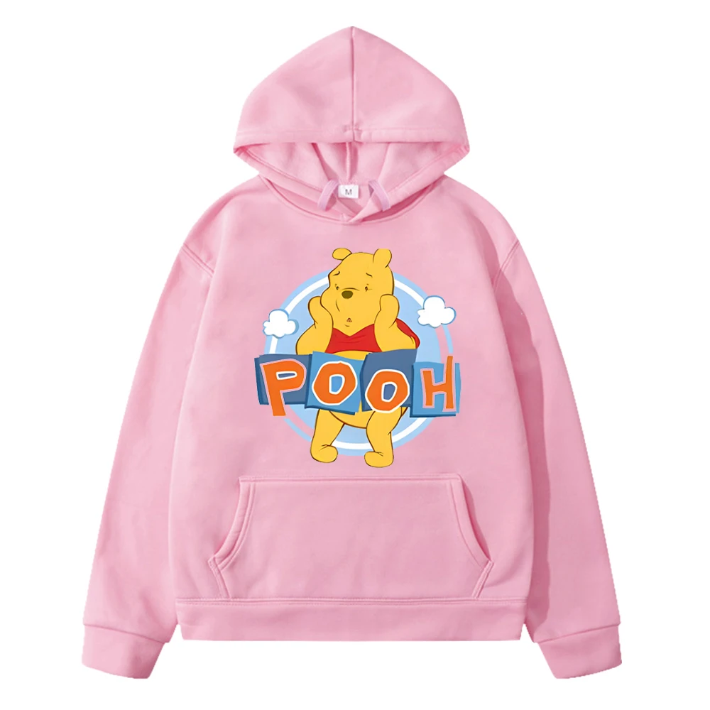 Disney Kawaii Autumn Print hoodies Fleece sweatshirt y2k sudadera Pooh Bear anime hoodie  jacket boy pullover kids clothes girl