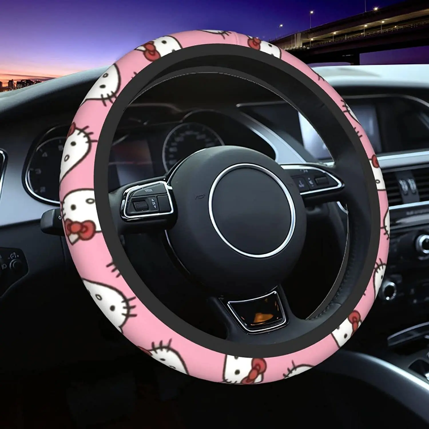 Anime Steering Wheel Cover for Women GirlsCute Steering Wheel CoversUniversal 15 Inch Pink Car Accessories