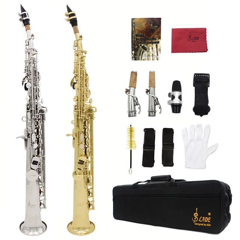 High Quality Factory Direct Sales Professional Cloth Box Straight White Shell High G Soprano Saxophone