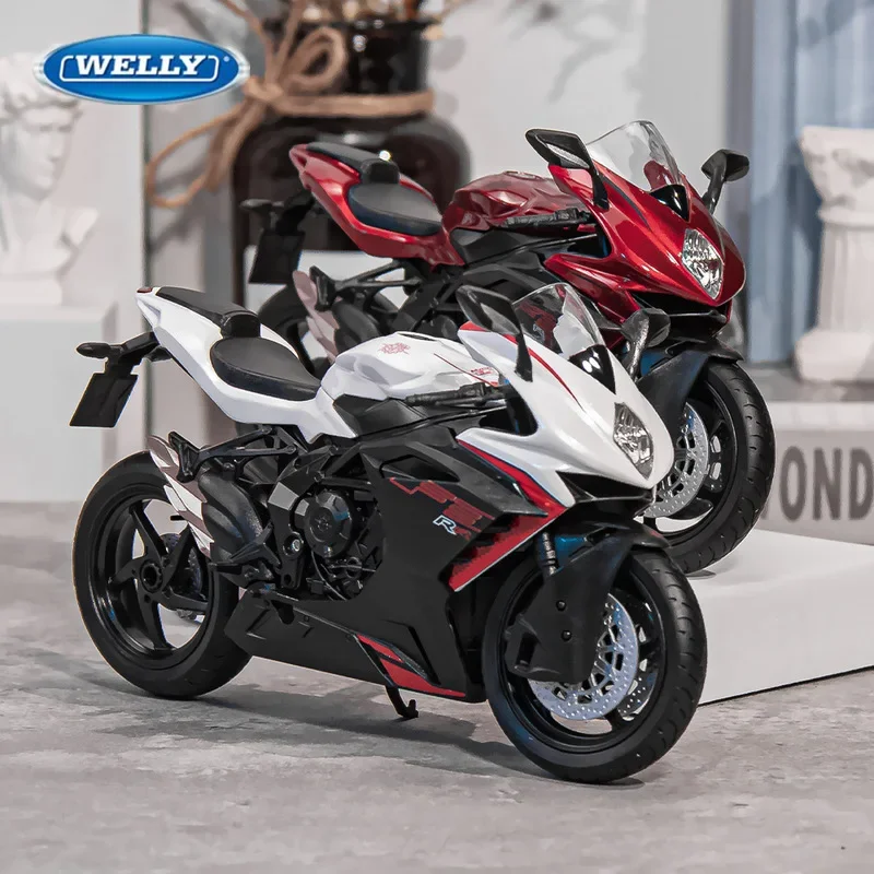 WELLY 1:12 MV Agusta F3 RR Alloy Race Motorcycle Model Diecast Metal Street Motorcycle Model Simulation Collection Kids Toy Gift