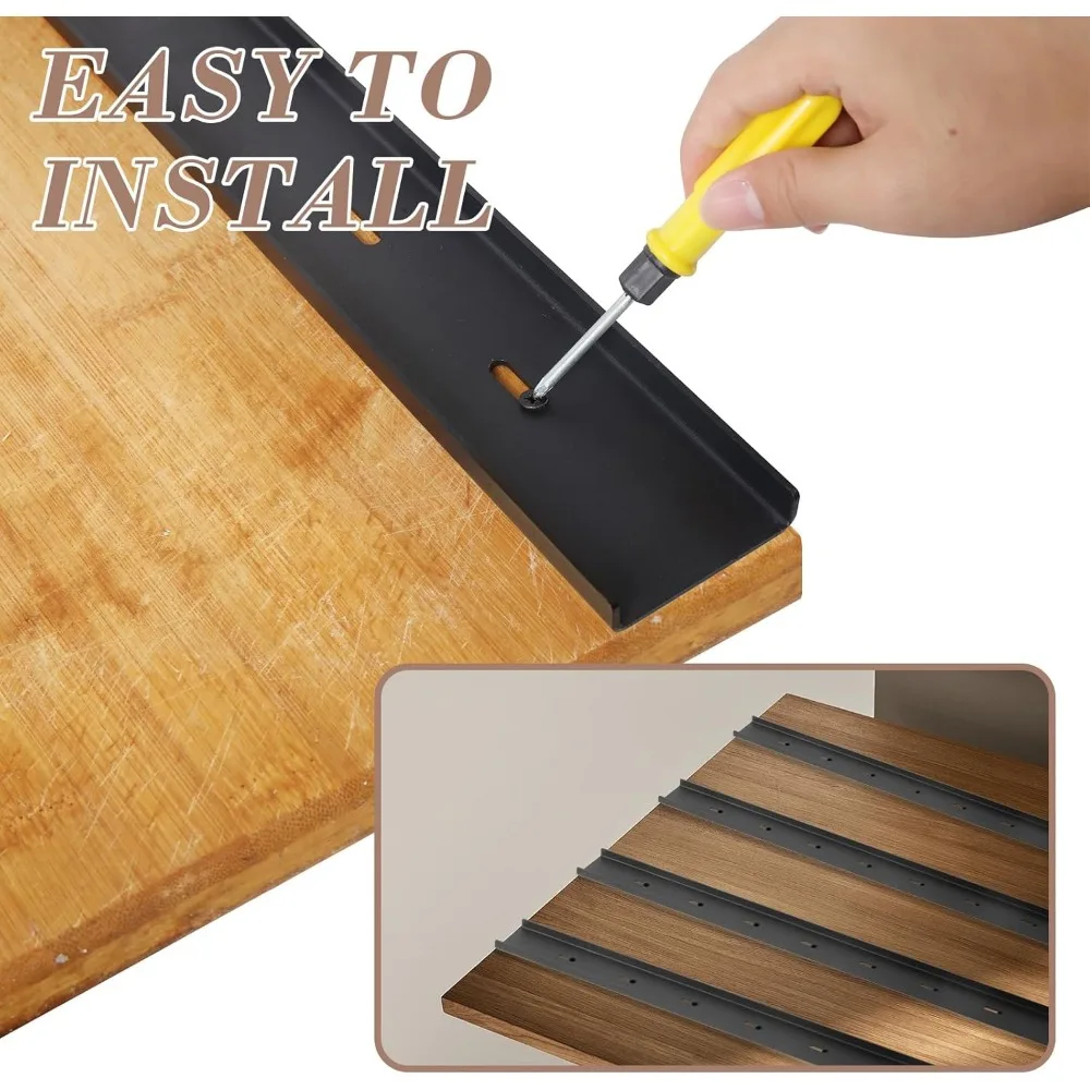 دعم سطح الطاولة Live Edge - دعامة فولاذية مكونة من 4 قطع على شكل حرف C، دعامة معدنية بأرجل مخفية لـ 32 لوحًا