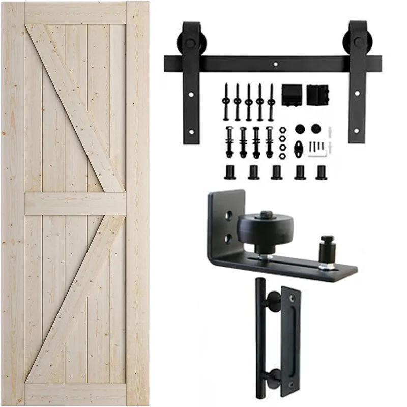 A full set of hardware accessories for American barn door crane rails, a complete set of household sliding door rails