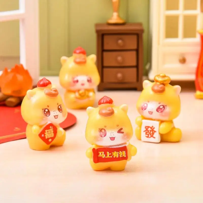 1/5 قطعة المنمنمات الراتنج الكرتون محظوظ الحصان المشهد الصغير الحلي 2026 السنة الجديدة التماثيل مكتب منزلي الديكور هدية #5