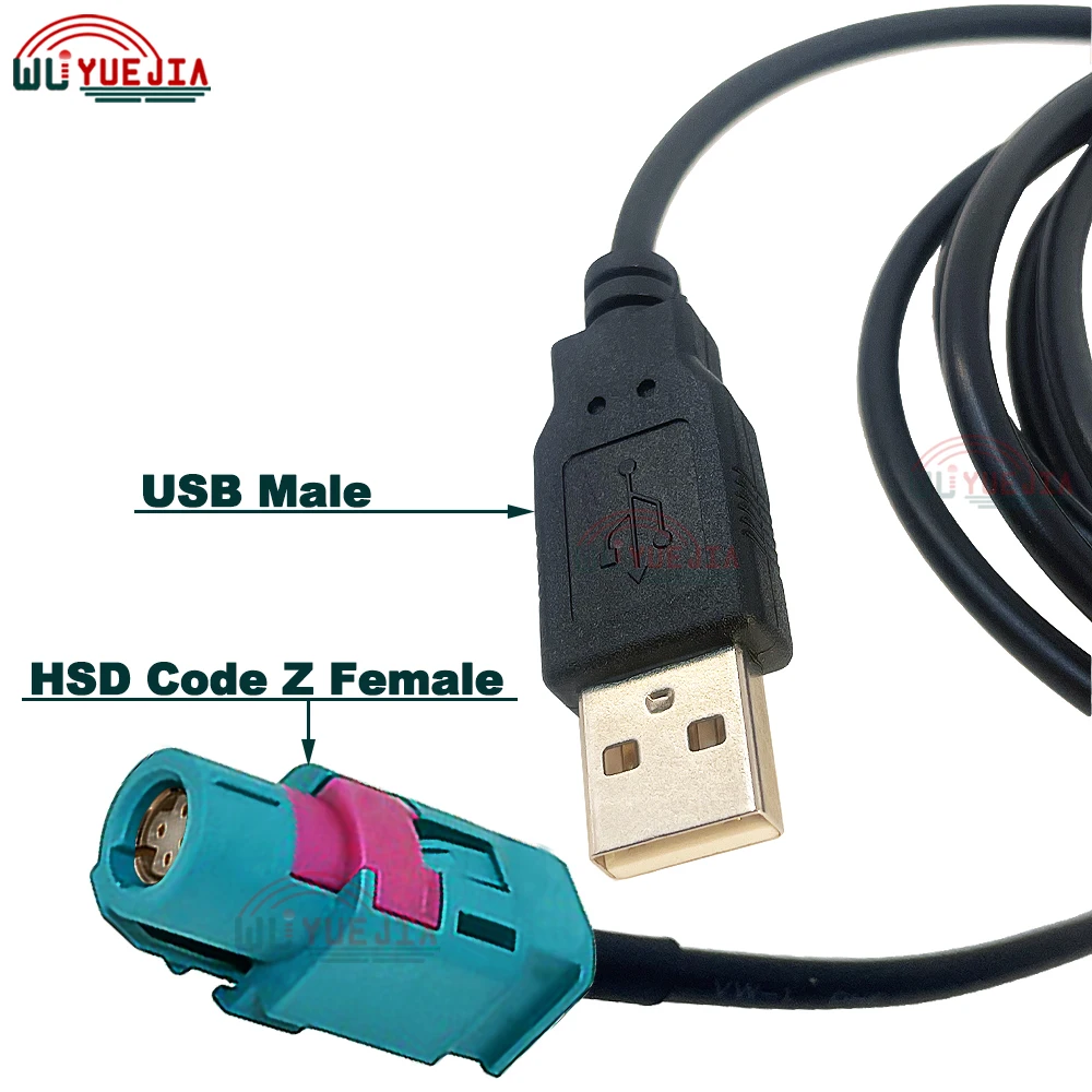 USB to HSD Cable USB AM to HSD Code A/B/C/D/E/F/G/H/K/Z Female 4Pin Jack LVDS Cable Car Head Unit Control Screen RCC NAC Adapter