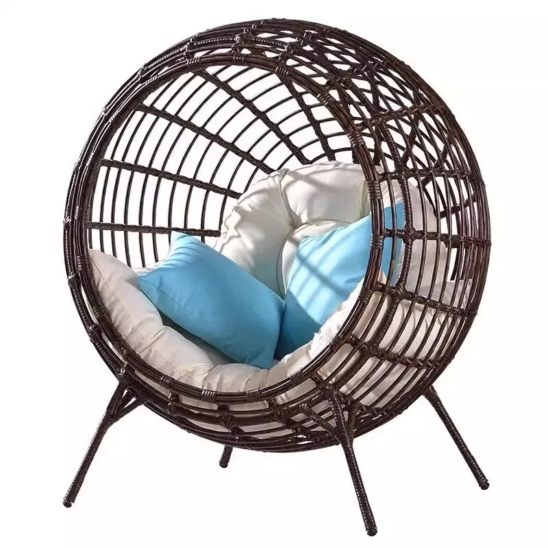 #Outdoor lazy sofa, circular sofa, creative handmade rattan bird's nest sofa, courtyard balcony, leisure lounge chair