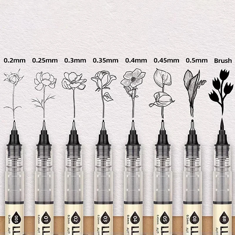 علامات فنية للحبر مقاومة للماء ، قلم فرشاة ، رسم رسم ، أقلام خط صبغة كاريكاتير ، مستلزمات مكتبية للمدارس والمكاتب