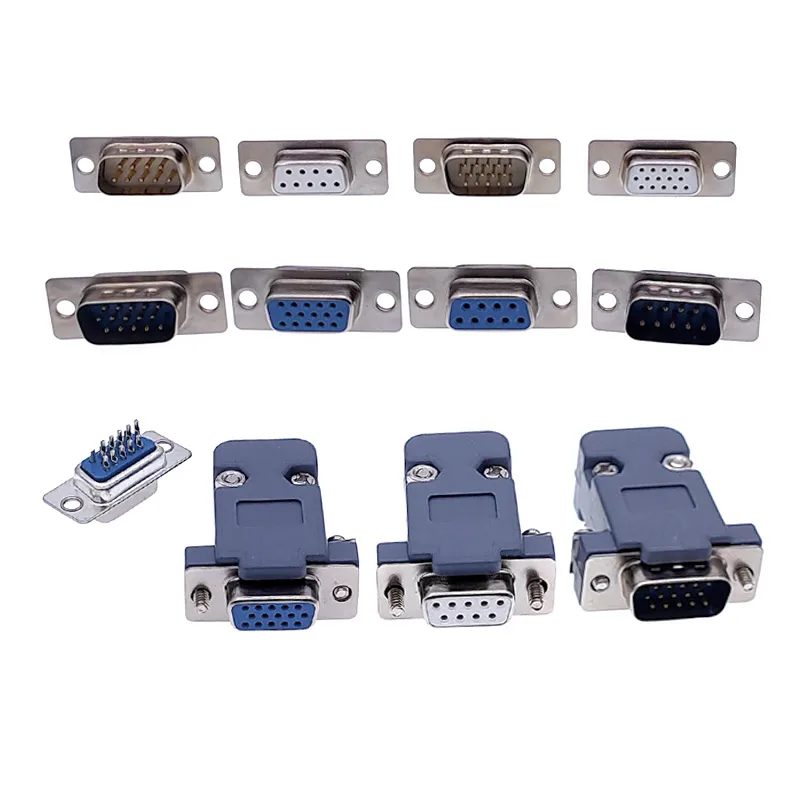 10 pz DB9 adattatore connettore Core RS232 seriale COM spina connettori foro/pin DB15 femmina porta maschio presa D Sub DP9 custodia in plastica