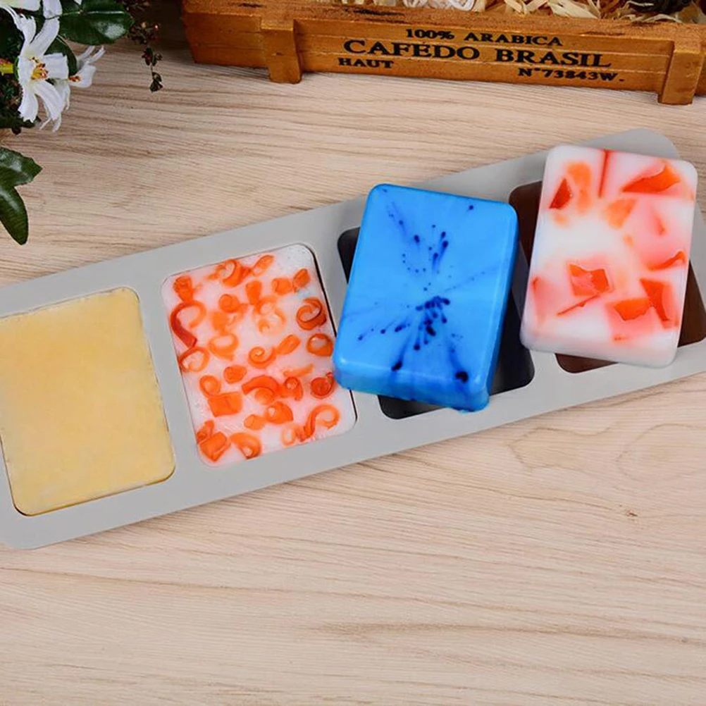 

4-Cavity Silicone Mold for Soap Making Non-Stick Flexible Easy Release Mold for Cake Pops Cookies Jelly Chocolate Fondant