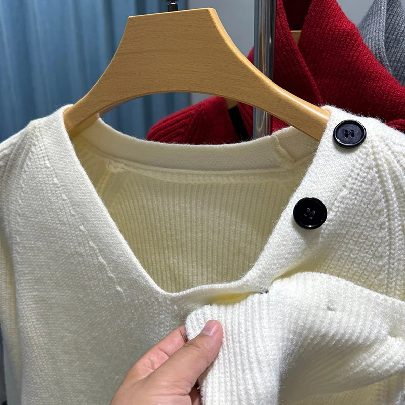 الرجال الخريف الشتاء عالية الجودة سترة الخامس الرقبة سميكة الدافئة مع وشاح محبوك قميص موضة الاتجاه ملابس داخلية غير رسمية الرجال الملابس